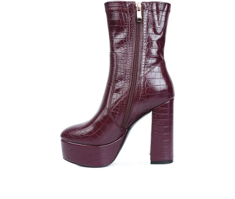 Dress>London Rag Women's Big Six Platform Heeled Booties