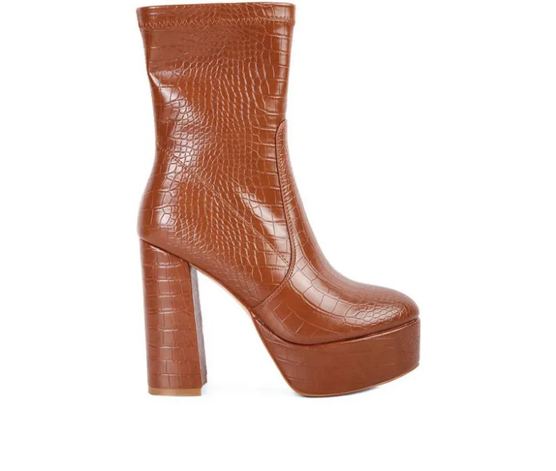 Dress>London Rag Women's Big Six Platform Heeled Booties