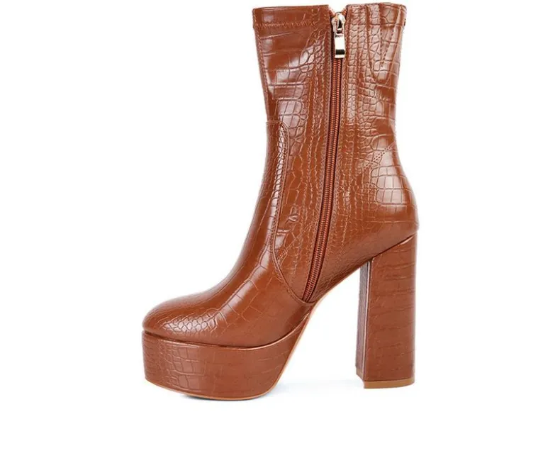 Dress>London Rag Women's Big Six Platform Heeled Booties