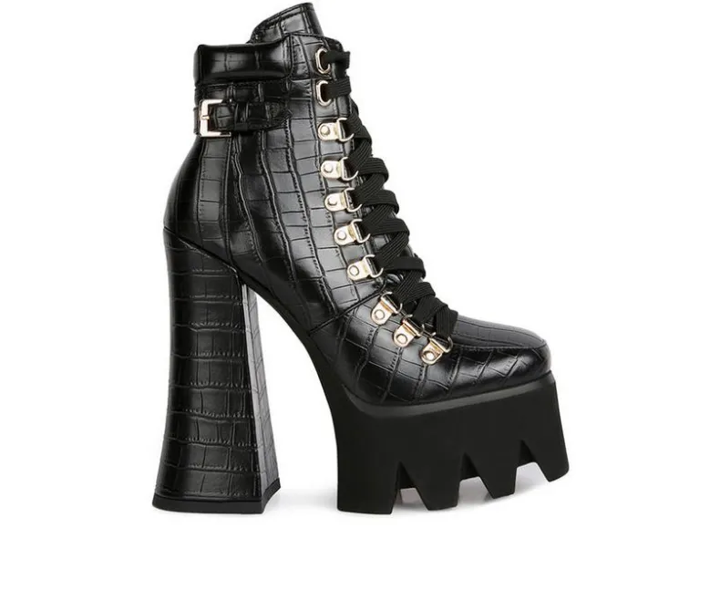 Lace Up|Dress>London Rag Women's Boogie Platform Lace Up Booties