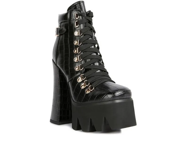 Lace Up|Dress>London Rag Women's Boogie Platform Lace Up Booties
