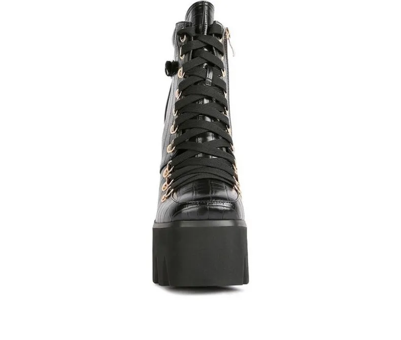 Lace Up|Dress>London Rag Women's Boogie Platform Lace Up Booties