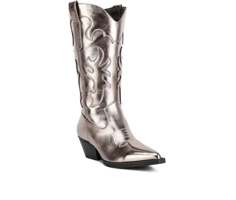 Tall|Dress>London Rag Women's Cowboy Metallic Western Boots