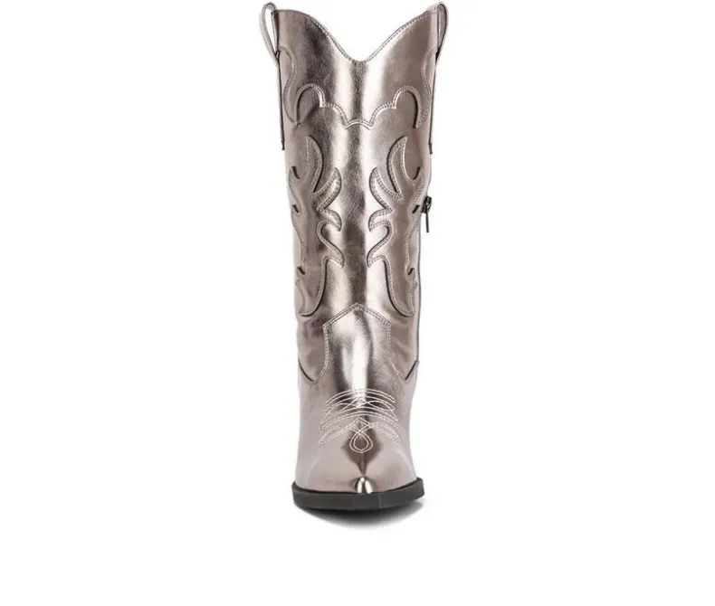 Tall|Dress>London Rag Women's Cowboy Metallic Western Boots