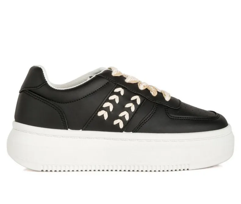 Platform>London Rag Women's Cross Stitch Platform Sneakers
