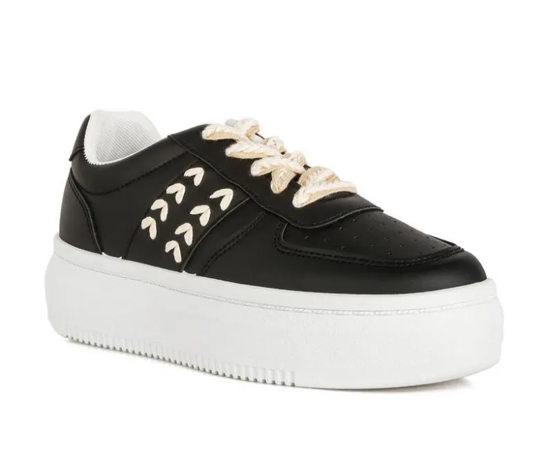 Platform>London Rag Women's Cross Stitch Platform Sneakers