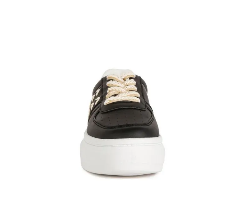 Platform>London Rag Women's Cross Stitch Platform Sneakers