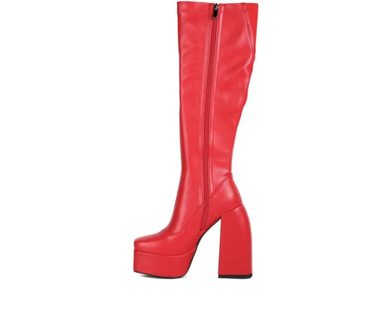Tall|Dress>London Rag Women's Fanning Platform Knee High Boots