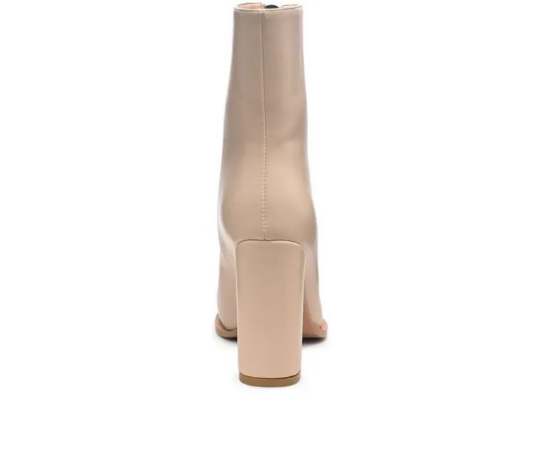 Dress>London Rag Women's Flower Blade Block Heel Booties