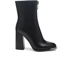 Dress>London Rag Women's Flower Blade Block Heel Booties