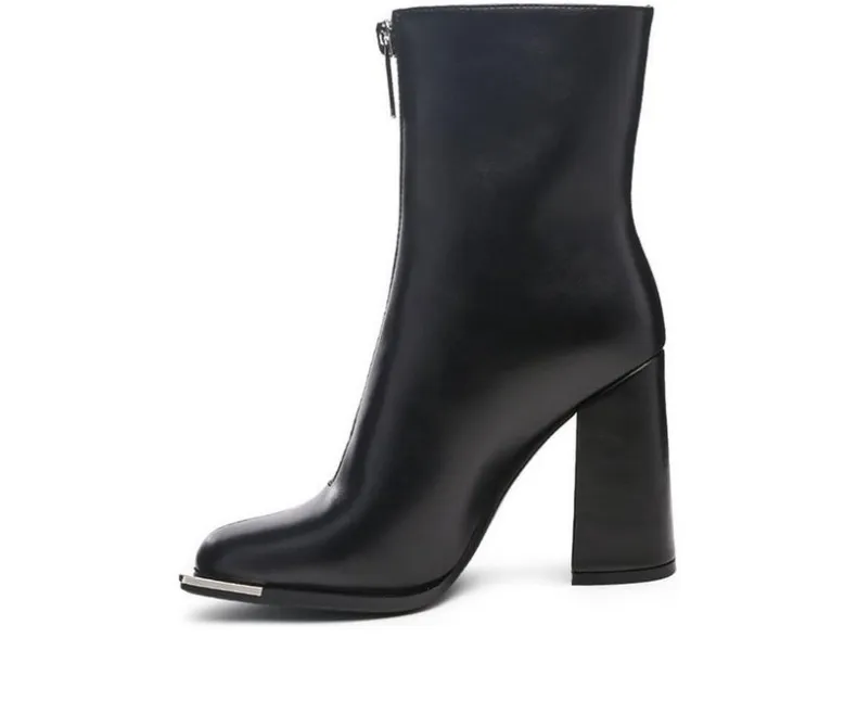 Dress>London Rag Women's Flower Blade Block Heel Booties