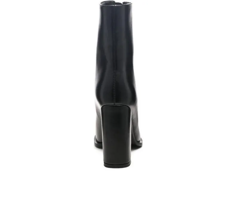 Dress>London Rag Women's Flower Blade Block Heel Booties