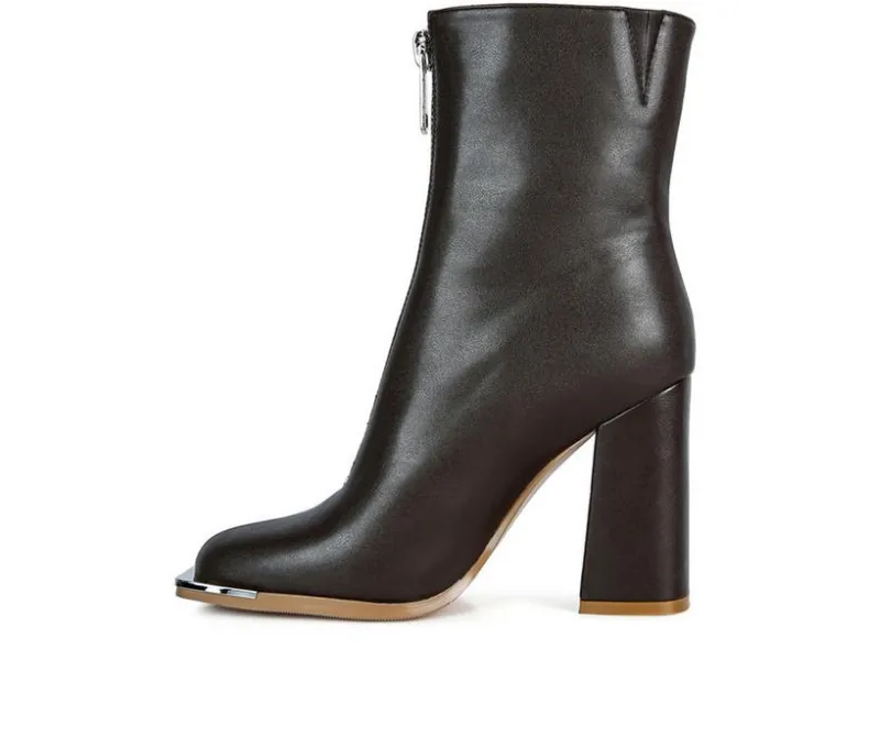 Dress>London Rag Women's Flower Blade Block Heel Booties