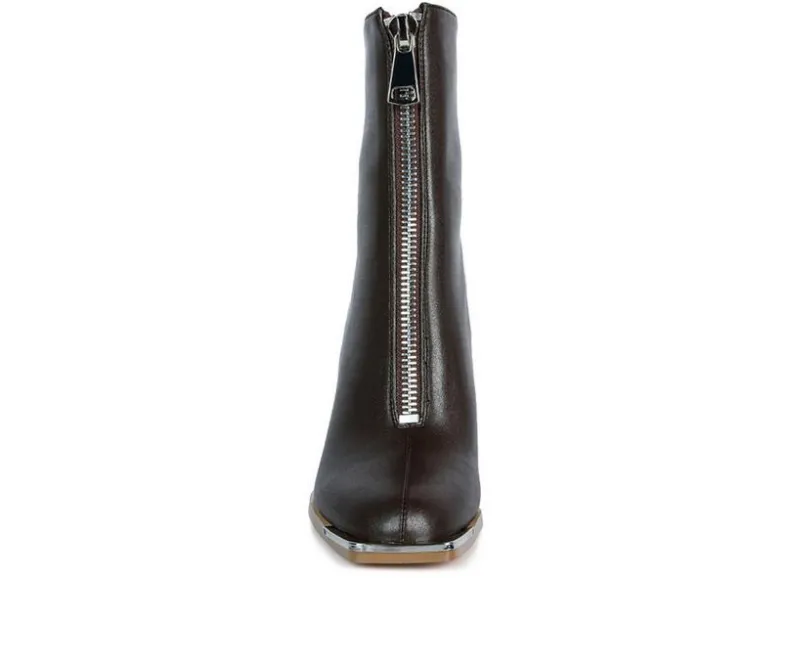 Dress>London Rag Women's Flower Blade Block Heel Booties