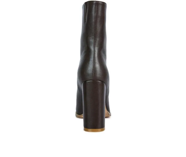Dress>London Rag Women's Flower Blade Block Heel Booties