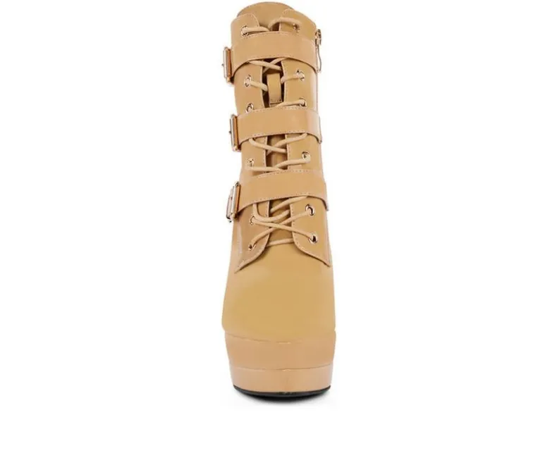 Dress>London Rag Women's Gangup Platform Stiletto Booties