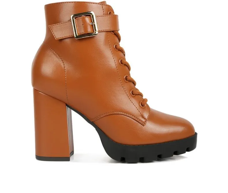 Lace Up|Dress>London Rag Women's Grahams Platform Heeled Combat Boots