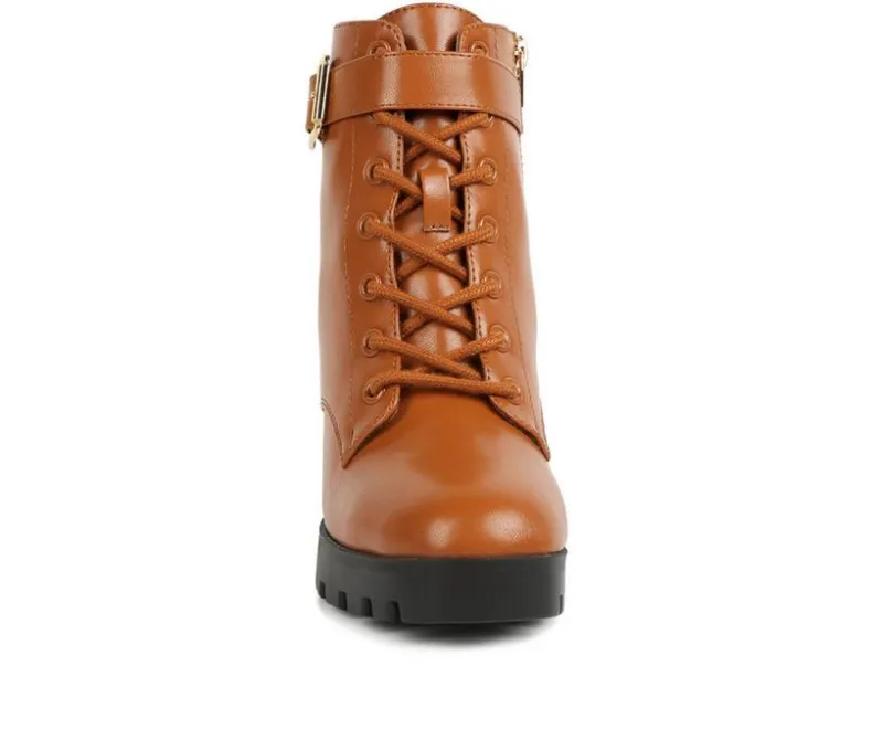 Lace Up|Dress>London Rag Women's Grahams Platform Heeled Combat Boots