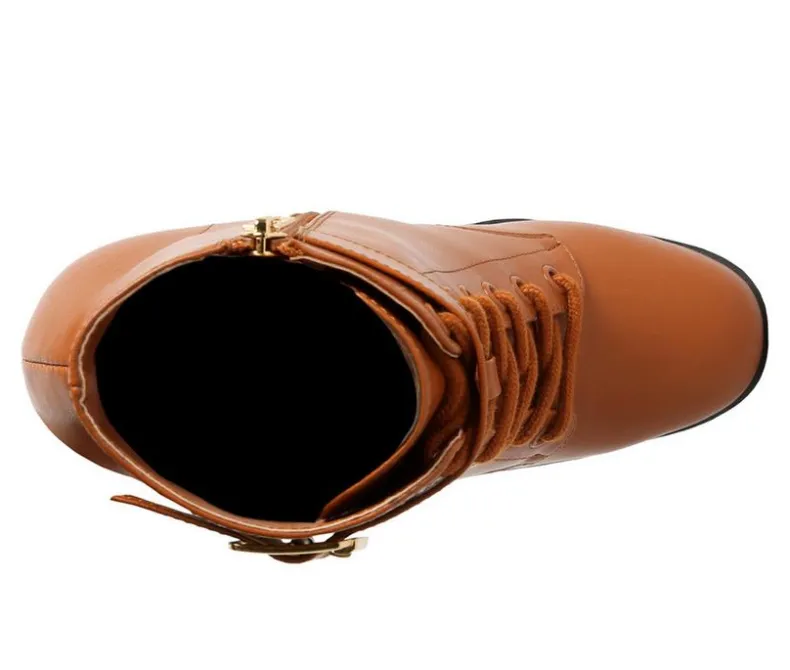 Lace Up|Dress>London Rag Women's Grahams Platform Heeled Combat Boots