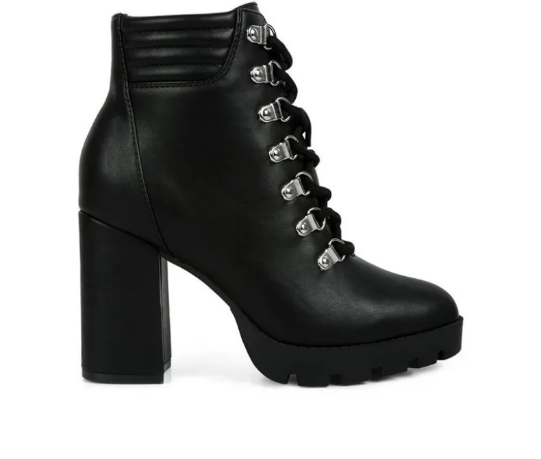 Lace Up|Dress>London Rag Women's Hamiltons Platform Heeled Combat Boots