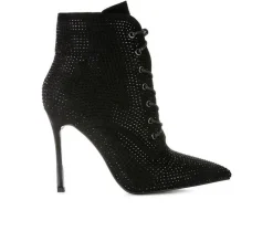 Lace Up|Dress>London Rag Women's Head On Lace Up Stiletto Booties