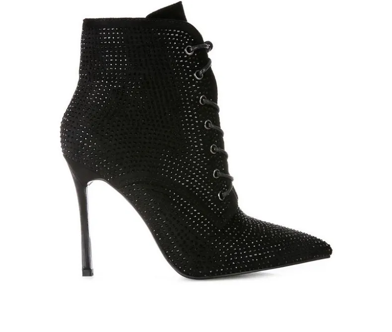 Lace Up|Dress>London Rag Women's Head On Lace Up Stiletto Booties