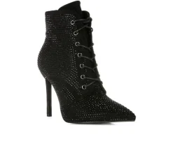 Lace Up|Dress>London Rag Women's Head On Lace Up Stiletto Booties