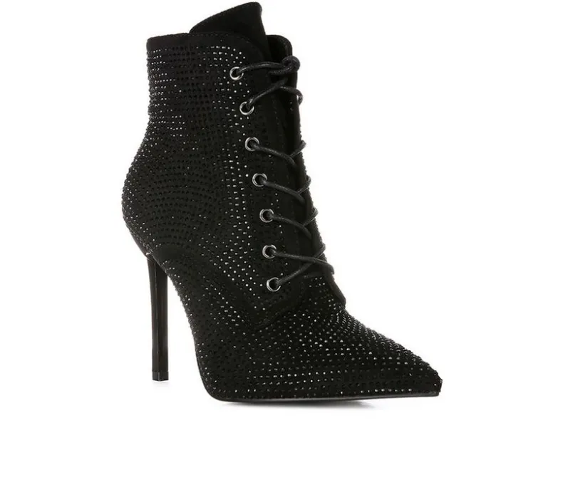 Lace Up|Dress>London Rag Women's Head On Lace Up Stiletto Booties
