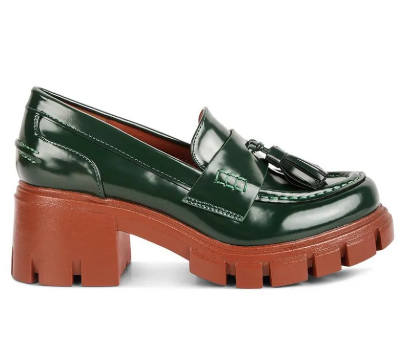 Loafers & Oxfords>London Rag Women's Jonah Chunky Heeled Loafers