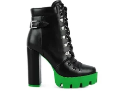 Moto|Lace Up>London Rag Women's Larch Lace Up Platform Booties