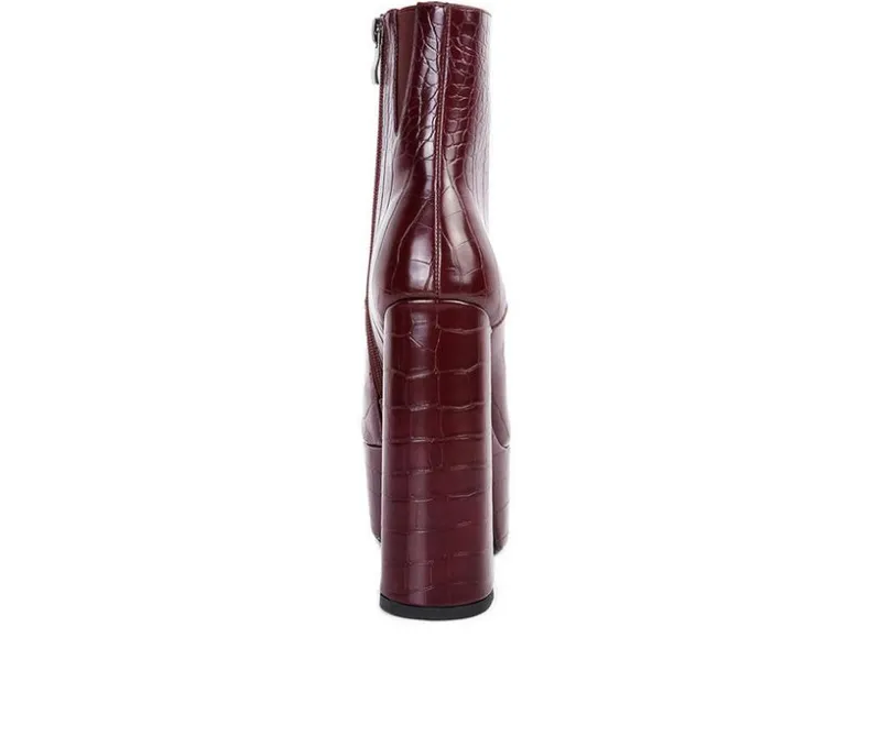 Lace Up|Dress>London Rag Women's Magdalene Platform Heeled Booties