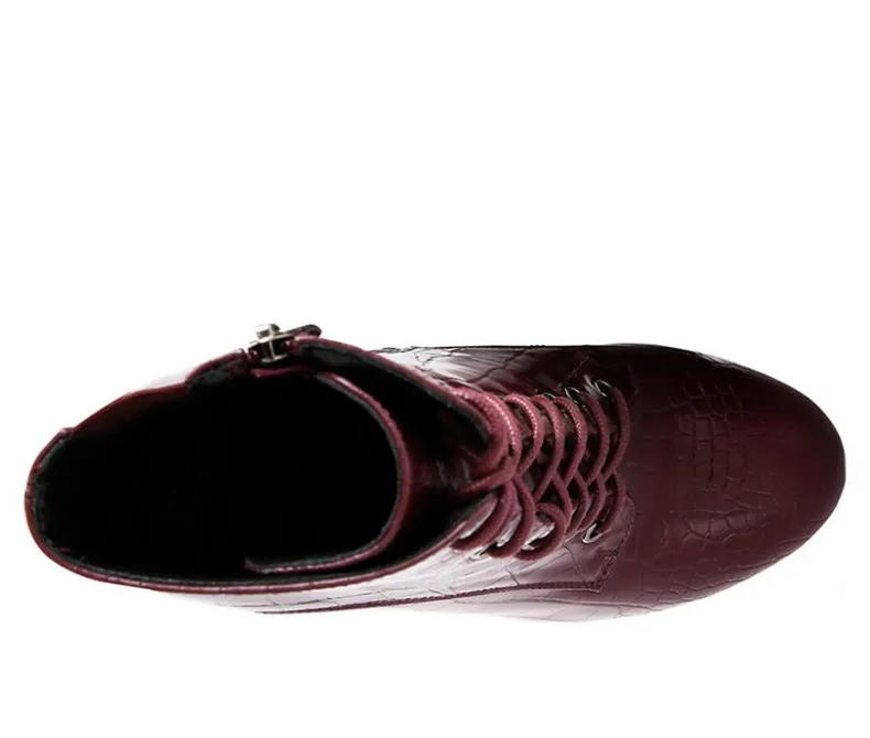 Lace Up|Dress>London Rag Women's Magdalene Platform Heeled Booties