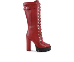 Lace Up|Tall>London Rag Women's Magnolia Knee High Lace Up Boots