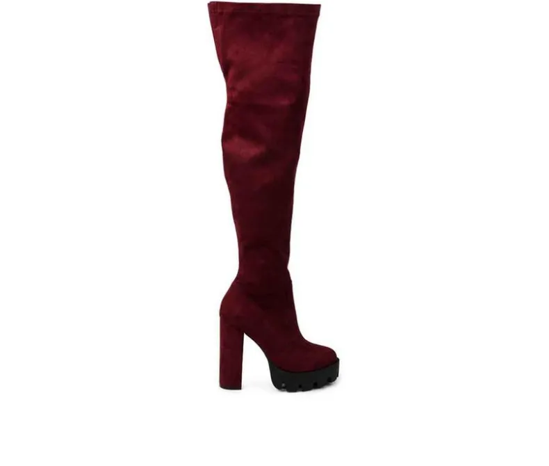 Dress|Pumps & Heels>London Rag Women's Maple Over The Knee Heeled Boots
