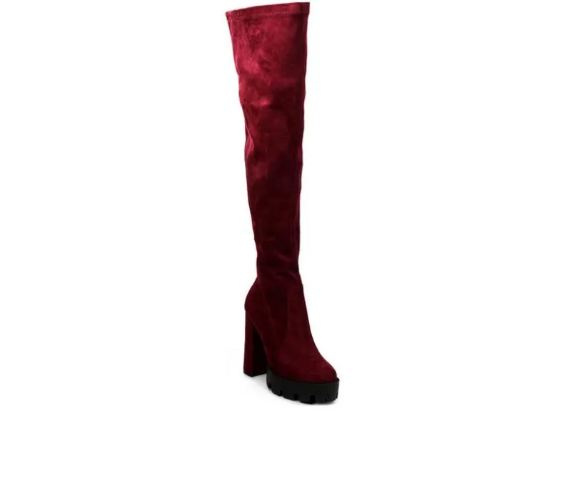 Dress|Pumps & Heels>London Rag Women's Maple Over The Knee Heeled Boots
