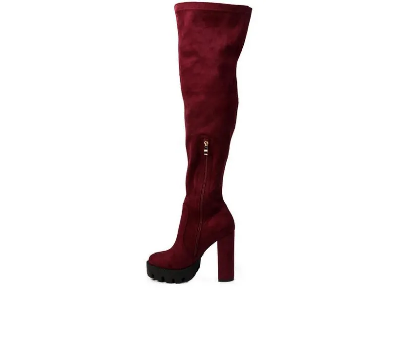 Dress|Pumps & Heels>London Rag Women's Maple Over The Knee Heeled Boots