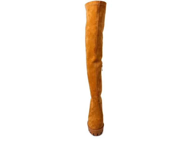 Dress>London Rag Women's Maple Over The Knee Heeled Boots