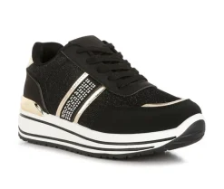 Platform|Fashion & Lifestyle>London Rag Women's Metallic Panel Platform Sneakers
