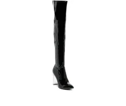 Dress>London Rag Women's Noire Block Heel Knee High Boots