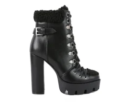 Lace Up|Dress>London Rag Women's Pines Lace Up Heeled Platform Boots