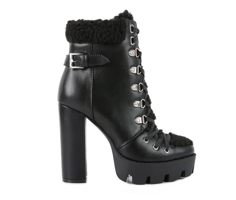 Lace Up|Dress>London Rag Women's Pines Lace Up Heeled Platform Boots