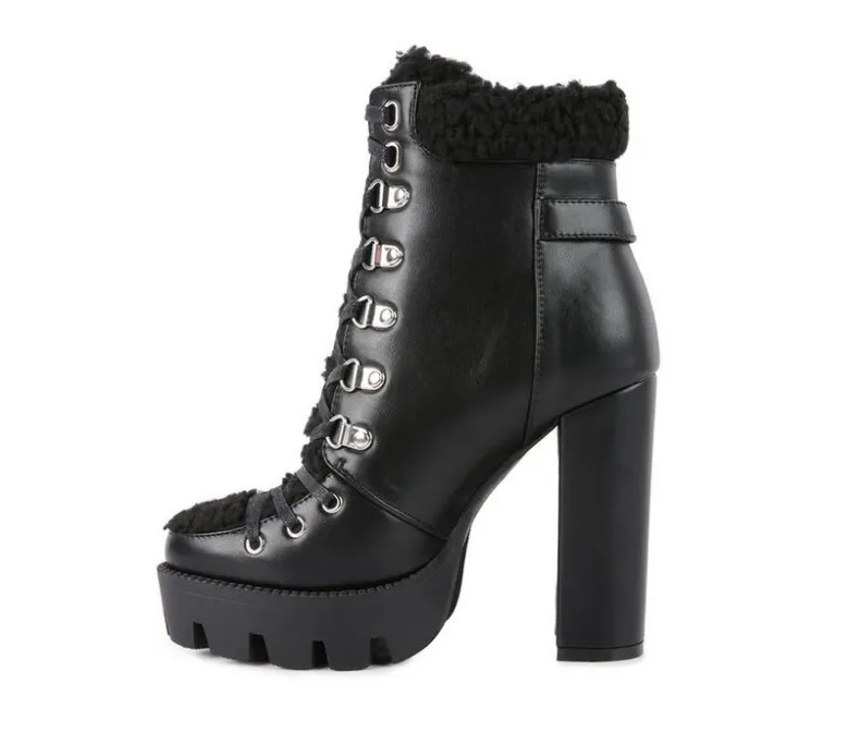 Lace Up|Dress>London Rag Women's Pines Lace Up Heeled Platform Boots