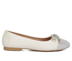 Flats>London Rag Women's Rhinestone Toe Cap Flats