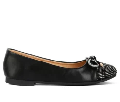 Flats>London Rag Women's Rhinestone Toe Cap Flats
