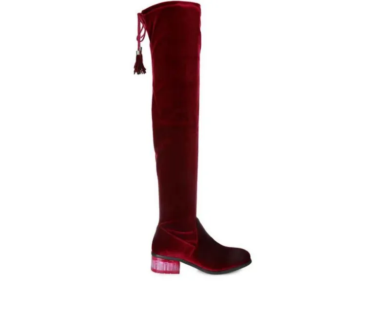 Tall>London Rag Women's Rumple Knee High Boots