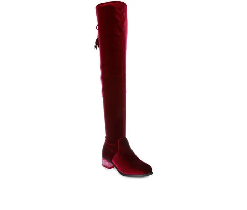 Tall>London Rag Women's Rumple Knee High Boots