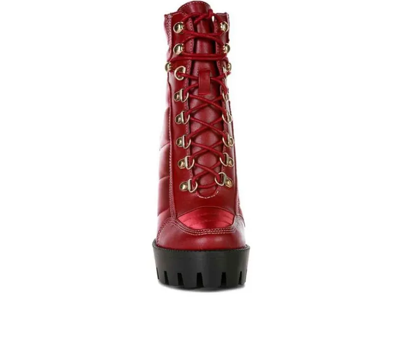 Lace Up|Dress>London Rag Women's Scotch Lace Up Heeled Booties