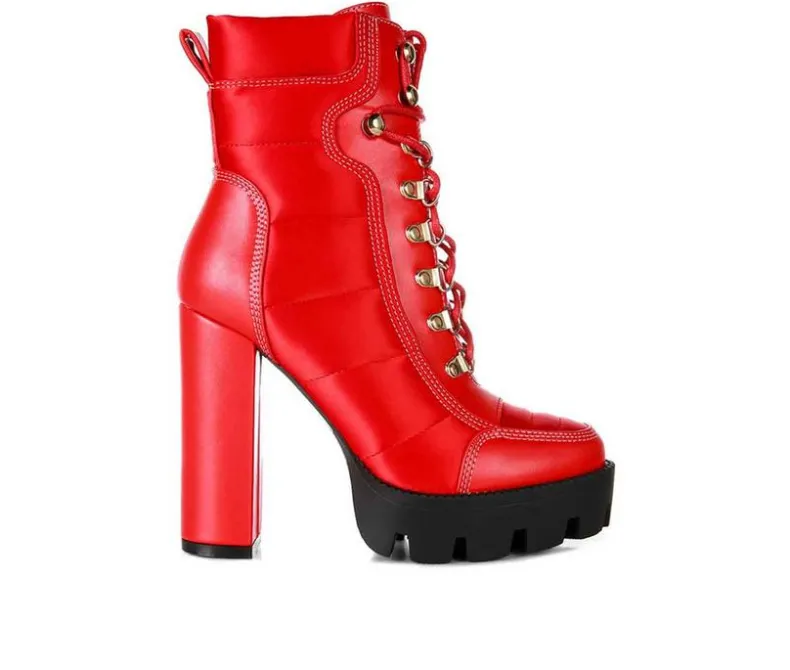 Lace Up|Dress>London Rag Women's Scotch Lace Up Heeled Booties