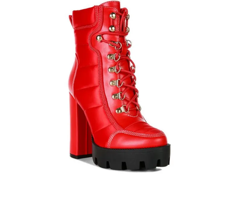 Lace Up|Dress>London Rag Women's Scotch Lace Up Heeled Booties