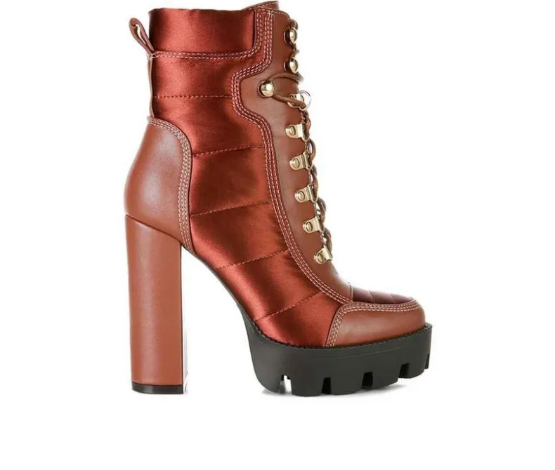 Lace Up|Dress>London Rag Women's Scotch Lace Up Heeled Booties